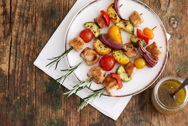 The Joy of Kosher Chicken and Veggie Skewers by Jamie Geller