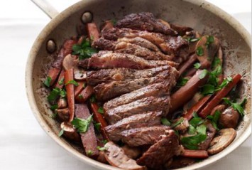 The Joy of Kosher Steak with Red Wine Glazed Carrots, Parsnips & Mushrooms By Jamie Geller from JoyofKosher.com