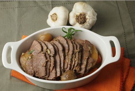 Brisket In A Pot With Garlic By Tamar Genger from JoyofKosher.com