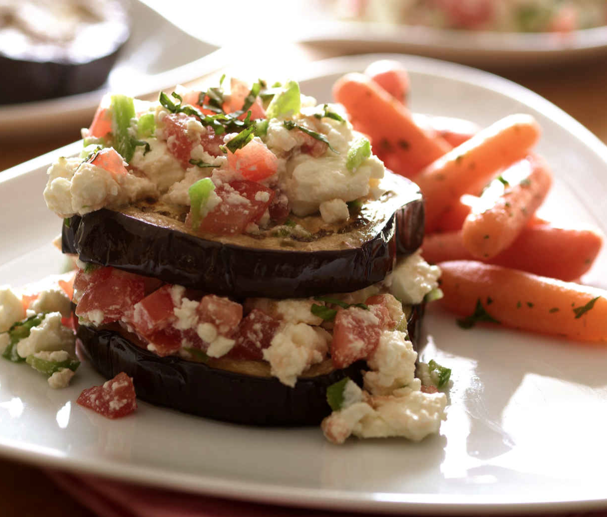 Joy of Kosher’s Stacked Eggplant Rounds by Jamie Geller