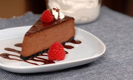 Low-Fat Chocolate Raspberry Cheesecake by Jamie Geller