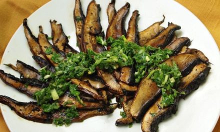 JoyOfKosher’s Portobello Carpaccio with Chimichurri by Tamar Genger
